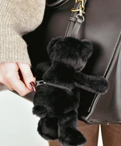 Doudou et Compagnie porte clé - Bijou de sac Ours peluche noir - 20 cm - Noir><noscript><img width=