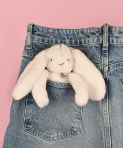 Doudou et Compagnie Porte clé en peluche Lapin Blanc- 18 cm - Lapin Fleurette><noscript><img width=