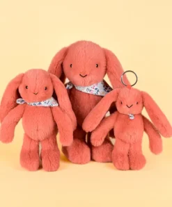 Doudou et Compagnie Porte clé en peluche Lapin Orange - 18 cm - Lapin Fleurette><noscript><img width=