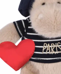 Doudou et Compagnie Porte clé hippopotame avec béret et marinière- 15 cm> Peluches|Porte-Clé