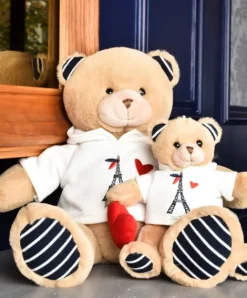 Doudou et Compagnie Porte clé Ours Sweat Tour Eiffel- 15 cm><noscript><img width=