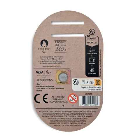 Doudou et Compagnie Porte clés JO 2024 - Mascotte Paralympique - 7 cm> Porte-Clé