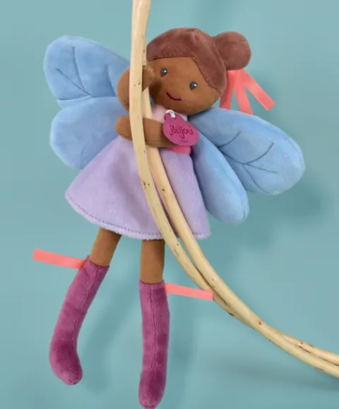 Doudou et Compagnie Poupée souple fée de la forêt - Tara - violette et bleue - 25 cm> Poupées De Chiffon