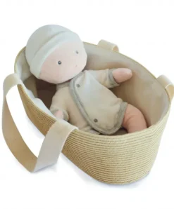 Doudou et Compagnie Poupon avec Couffin - Blanc et Gris> Poupées De Chiffon