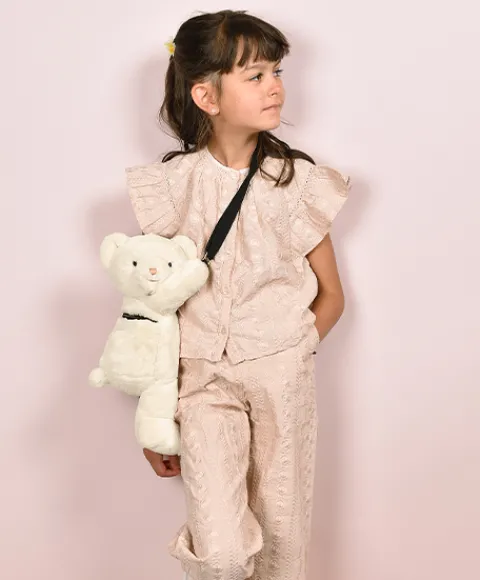 Doudou et Compagnie Sac bandouliere - Ours en peluche beige - 30 cm> Peluches|Les Ours En Peluche