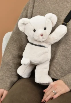Doudou et Compagnie Sac bandouliere - Ours en peluche beige - 30 cm><noscript><img width=