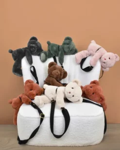 Doudou et Compagnie Sac bandouliere - Ours en peluche beige - 30 cm><noscript><img width=