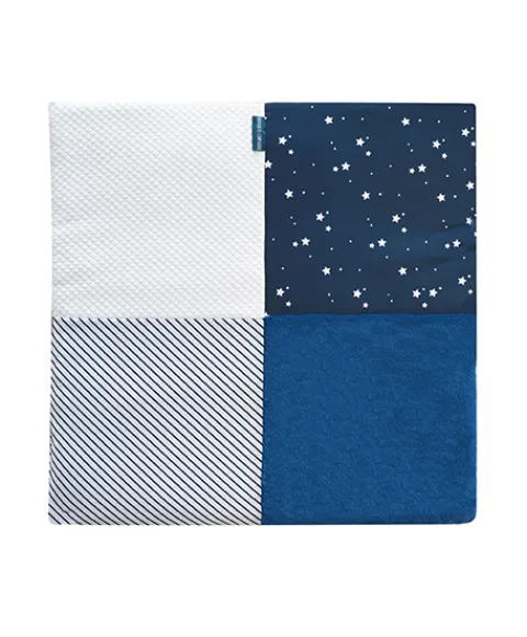 Doudou et Compagnie Tapis d'éveil Bébé - Bleu marine/ Blanc - 100 X 100 cm> Les Tapis