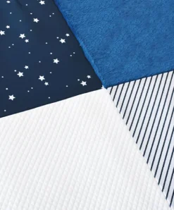 Doudou et Compagnie Tapis d'éveil Bébé - Bleu marine/ Blanc - 100 X 100 cm> Les Tapis