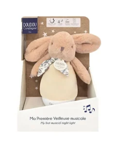 Doudou et Compagnie Veilleuse bebe musicale Culbuto marron - 16 cm> Veilleuses