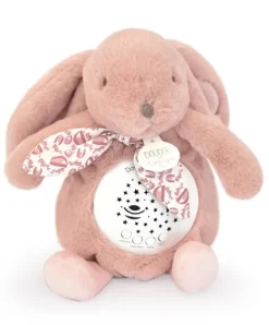Doudou et Compagnie Veilleuse Lapin Musicale Projection mur avec chansons Douces - Rose poudré> Veilleuses