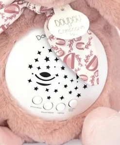 Doudou et Compagnie Veilleuse Lapin Musicale Projection mur avec chansons Douces - Rose poudré> Veilleuses