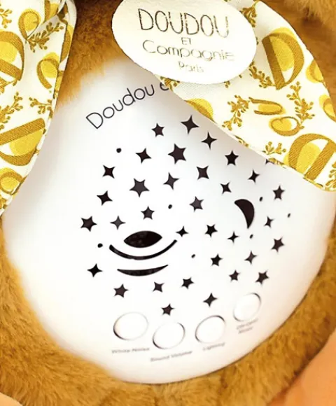 Doudou et Compagnie Veilleuse Lapin Musicale Projection mur avec chansons Douces - Jaune moutarde> Veilleuses
