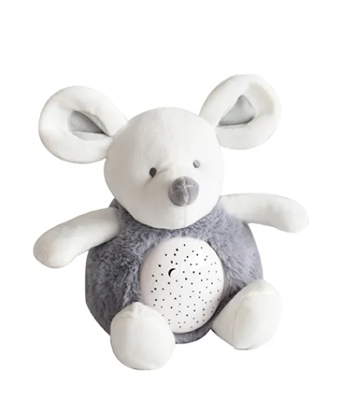 Doudou et Compagnie Veilleuse musicale et lumineuse Souris Grise - 20 cm> Veilleuses